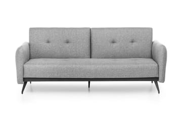 Mezonzo 3-sits Rektangulär Längsbäddad Bäddsoffa 125x190 cm i Tyg - Grå - Möbler - Soffa - Bäddsoffa