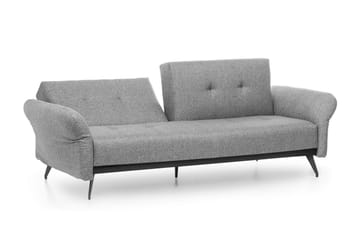 Mezonzo 3-sits Rektangulär Längsbäddad Bäddsoffa 125x190 cm i Tyg - Grå - Möbler - Soffa - Bäddsoffa
