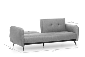 Mezonzo 3-sits Rektangulär Längsbäddad Bäddsoffa 125x190 cm i Tyg - Grå - Möbler - Soffa - Bäddsoffa