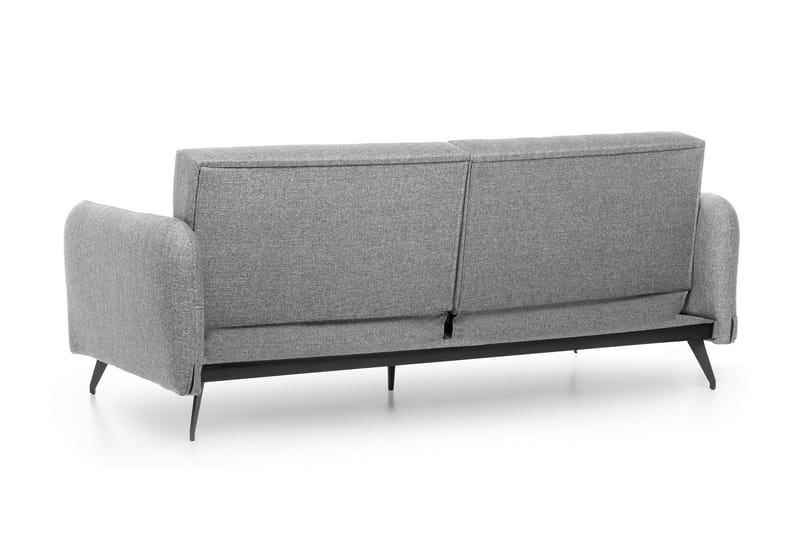 Mezonzo 3-sits Rektangulär Längsbäddad Bäddsoffa 125x190 cm i Tyg - Grå - Möbler - Soffa - Bäddsoffa