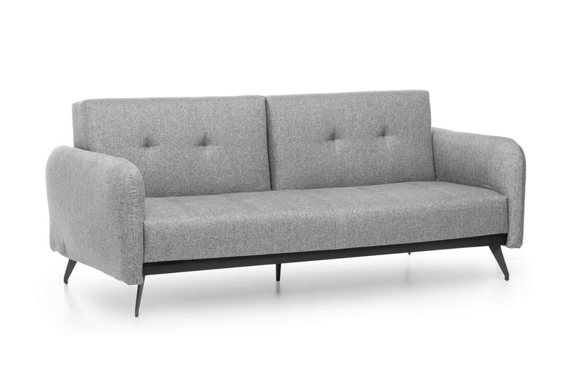 Mezonzo 3-sits Rektangulär Längsbäddad Bäddsoffa 125x190 cm i Tyg - Grå - Möbler - Soffa - Bäddsoffa