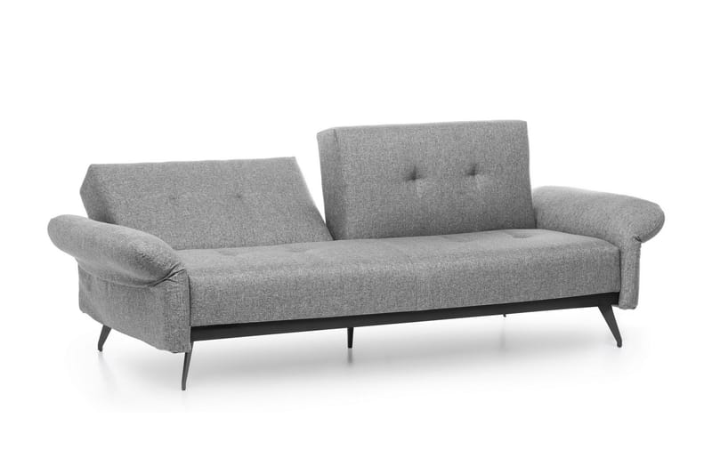 Mezonzo 3-sits Rektangulär Längsbäddad Bäddsoffa 125x190 cm i Tyg - Grå - Möbler - Soffa - Bäddsoffa