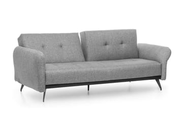 Mezonzo 3-sits Rektangulär Längsbäddad Bäddsoffa 125x190 cm i Tyg - Grå - Möbler - Soffa - Bäddsoffa