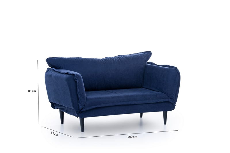 Mezonzo 3-sits Rektangulär Längsbäddad Bäddsoffa 50x190 cm i Tyg - Blå - Möbler - Soffa - Bäddsoffa