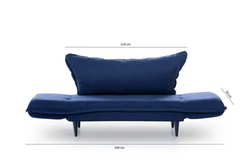 Mezonzo 3-sits Rektangulär Längsbäddad Bäddsoffa 50x190 cm i Tyg - Blå - Möbler - Soffa - Bäddsoffa