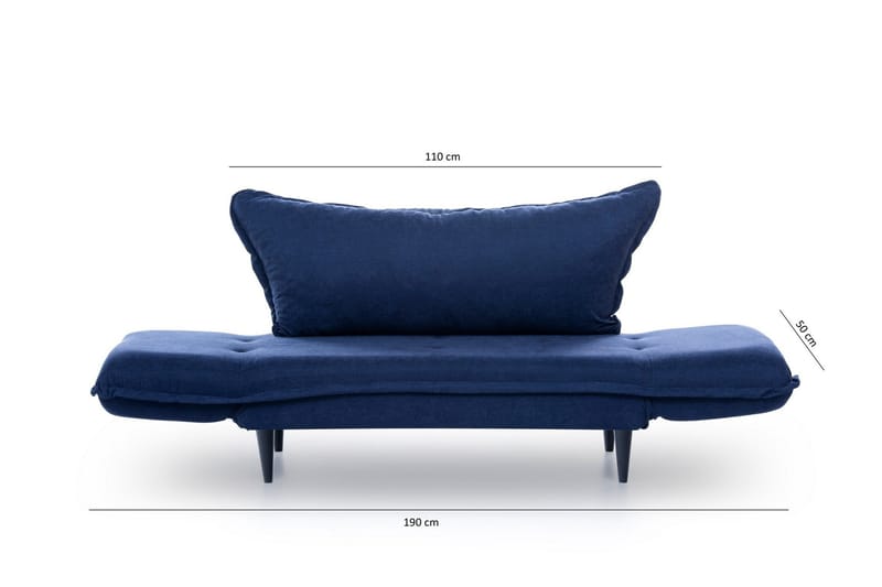 Mezonzo 3-sits Rektangulär Längsbäddad Bäddsoffa 50x190 cm i Tyg - Blå - Möbler - Soffa - Bäddsoffa