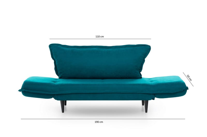 Mezonzo 3-sits Rektangulär Längsbäddad Bäddsoffa 50x190 cm i Tyg - Grön - Möbler - Soffa - Bäddsoffa