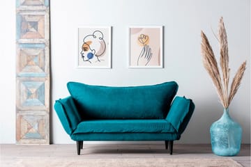 Mezonzo 3-sits Rektangulär Längsbäddad Bäddsoffa 50x190 cm i Tyg - Grön - Möbler - Soffa - Bäddsoffa