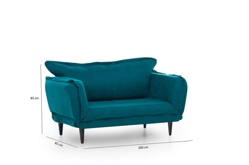 Mezonzo 3-sits Rektangulär Längsbäddad Bäddsoffa 50x190 cm i Tyg - Grön - Möbler - Soffa - Bäddsoffa