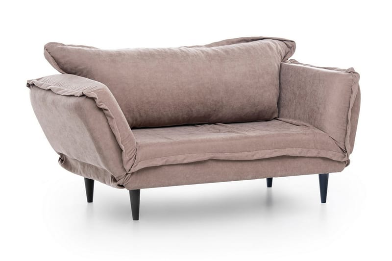 Mezonzo 3-sits Rektangulär Längsbäddad Bäddsoffa 50x190 cm i Tyg - Taupe - Möbler - Soffa - Bäddsoffa