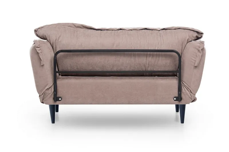 Mezonzo 3-sits Rektangulär Längsbäddad Bäddsoffa 50x190 cm i Tyg - Taupe - Möbler - Soffa - Bäddsoffa