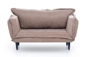 Mezonzo 3-sits Rektangulär Längsbäddad Bäddsoffa 50x190 cm i Tyg - Taupe - Möbler - Soffa - Bäddsoffa