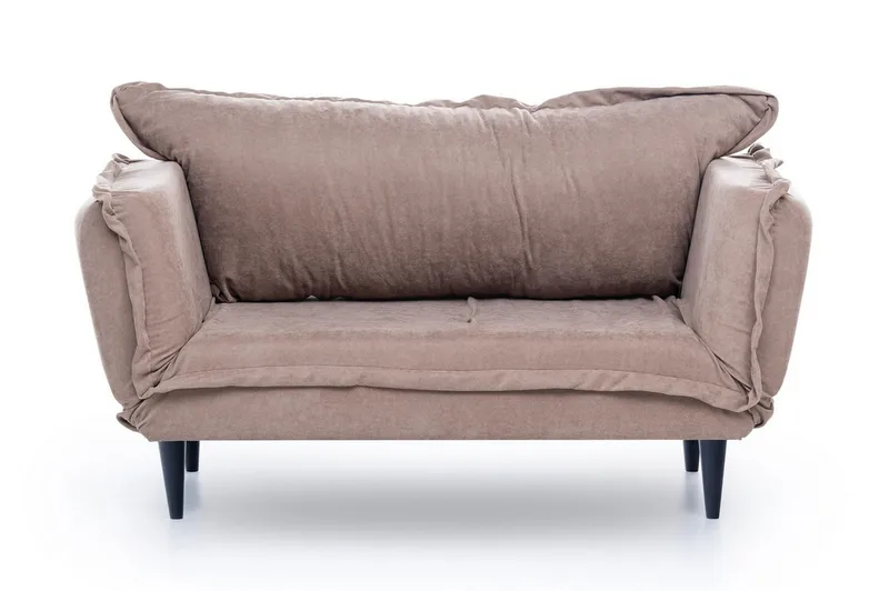 Mezonzo 3-sits Rektangulär Längsbäddad Bäddsoffa 50x190 cm i Tyg - Taupe - Möbler - Soffa - Bäddsoffa