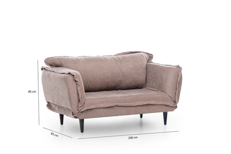 Mezonzo 3-sits Rektangulär Längsbäddad Bäddsoffa 50x190 cm i Tyg - Taupe - Möbler - Soffa - Bäddsoffa