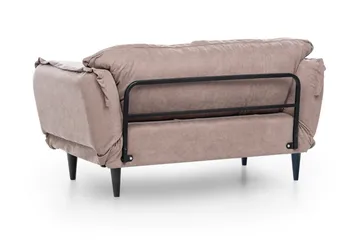 Mezonzo 3-sits Rektangulär Längsbäddad Bäddsoffa 50x190 cm i Tyg - Taupe - Möbler - Soffa - Bäddsoffa