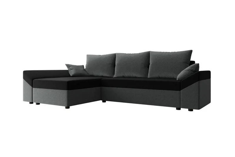 Midfeld 3-sits Hörnbäddsoffa Dark Grey/Black, undefined