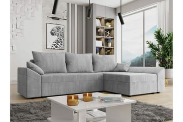 Midfeld 3-sits Hörnbäddsoffa med Förvaring i Manchestertyg - Grå - Möbler - Soffa - Bäddsoffa