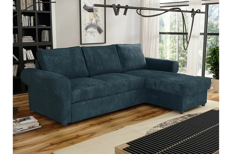 Midfeld 3-sits Hörnbäddsoffa NO_BRAND Dark blue - Möbler - Soffa - Bäddsoffa