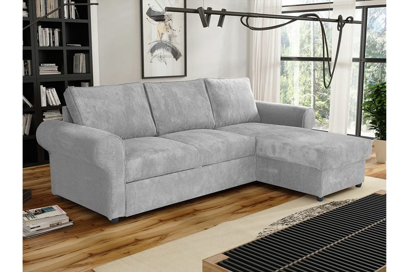 Midfeld 3-sits Hörnbäddsoffa NO_BRAND Light grey/Dark grey - Möbler - Soffa - Bäddsoffa