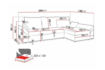 Midfeld 3-sits Hörnbäddsoffa - Möbler - Soffa - Bäddsoffa