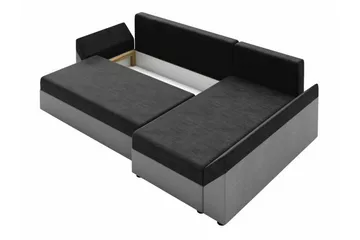 Midfeld 3-sits Vänster Hörnbäddsoffa 130x200 cm med Förvaring i Tyg - Grå - Möbler - Soffa - Bäddsoffa