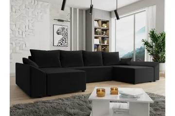 Midfeld 4-sits Hörnbäddsoffa Black - Möbler - Soffa - Bäddsoffa