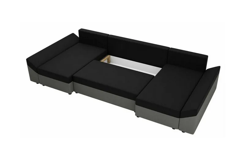 Midfeld 4-sits Hörnbäddsoffa Dark brown/black - Möbler - Soffa - Bäddsoffa