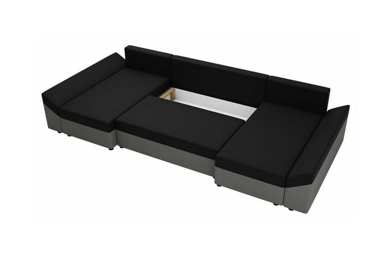 Midfeld 4-sits Hörnbäddsoffa Dark Grey/Black - Möbler - Soffa - Bäddsoffa