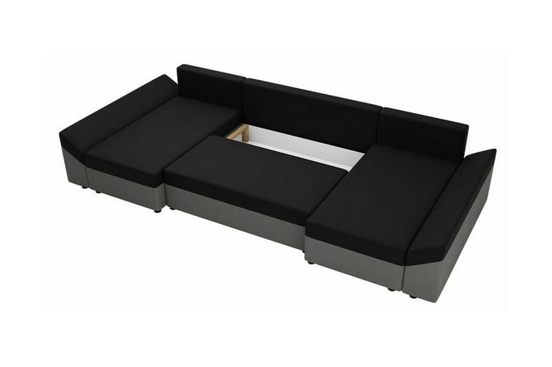Midfeld 4-sits Hörnbäddsoffa NO_BRAND Brown/Black - Möbler - Soffa - Bäddsoffa