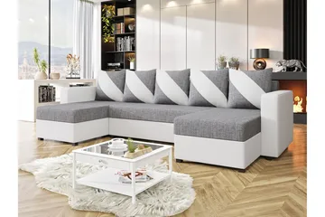 Midfeld 4-sits Hörnbäddsoffa White/Grey - Möbler - Soffa - Bäddsoffa