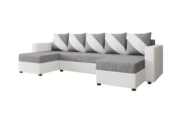 Midfeld 4-sits Hörnbäddsoffa White/Grey - Möbler - Soffa - Bäddsoffa