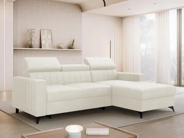 Milano 3-sits Bäddsoffa divan höger med förvaring - Beige - Möbler - Soffa - Bäddsoffa