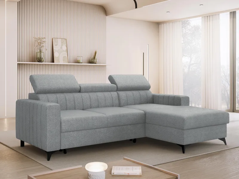 Milano 3-sits Bäddsoffa divan höger med förvaring - Grå - Möbler - Soffa - Bäddsoffa