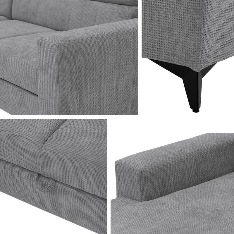 Milano 3-sits Bäddsoffa divan höger med förvaring - gul - Möbler - Soffa - Bäddsoffa