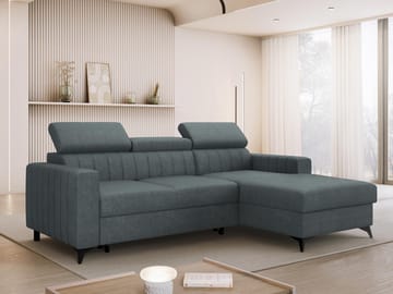 Milano 3-sits Bäddsoffa divan höger med förvaring - Mörkgrå - Möbler - Soffa - Bäddsoffa