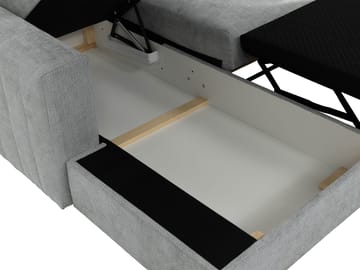 Milano 3-sits Bäddsoffa divan höger med förvaring - Mörkgrå - Möbler - Soffa - Bäddsoffa