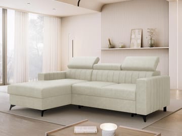 Milano 3-sits Bäddsoffa divan vänster med förvaring - Beige - Möbler - Soffa - Bäddsoffa