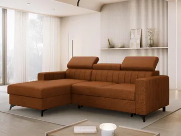 Milano 3-sits Bäddsoffa divan vänster med förvaring - brun - Möbler - Soffa - Bäddsoffa