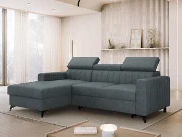 Milano 3-sits Bäddsoffa divan vänster med förvaring - Mörkgrå - Möbler - Soffa - Bäddsoffa