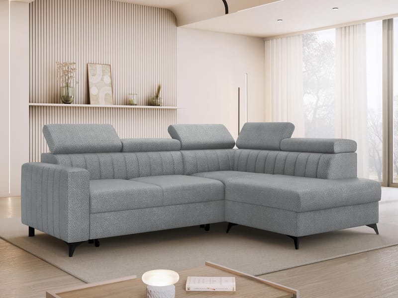 Milano 4-sits Bäddsoffa schäslong höger med förvaring - grå - Möbler - Soffa - Bäddsoffa