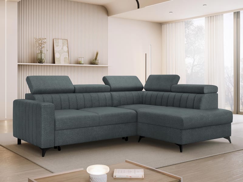Milano 4-sits Bäddsoffa schäslong höger med förvaring - Mörkgrå - Möbler - Soffa - Bäddsoffa