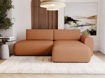 Milias 3-sits Bäddsoffa med Divan Höger och Förvaring - Orange - Möbler - Soffa - Bäddsoffa