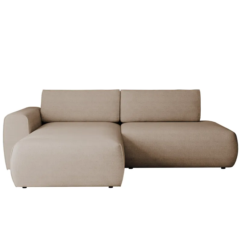 Milias 3-sits Bäddsoffa med Divan Vänster och Förvaring, Mörkbeige