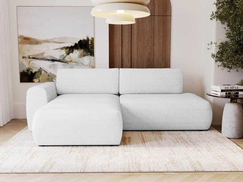 Milias 3-sits Bäddsoffa med Divan Vänster och Förvaring - Vit - Möbler - Soffa - Bäddsoffa