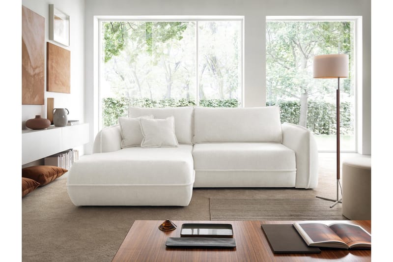 Mirana Bäddsoffa med Divan 3-sits - Vit - Möbler - Soffa - Bäddsoffa