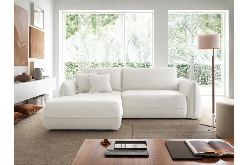 Mirana Bäddsoffa med Divan 3-sits - Vit - Möbler - Soffa - Bäddsoffa