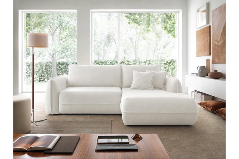 Mirana Bäddsoffa med Divan 3-sits - Vit - Möbler - Soffa - Bäddsoffa