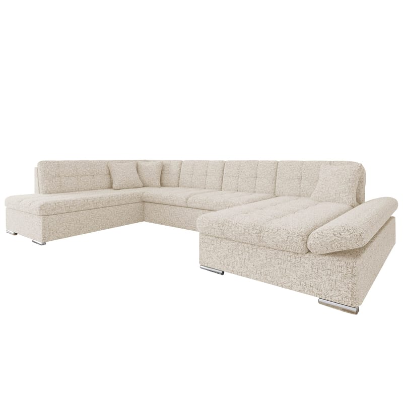 Mireo U-formad 5-sits Bäddsoffa med förvaring, beige