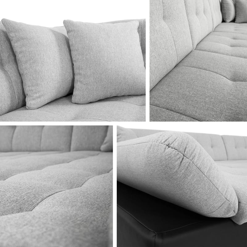 Mireo U-formad 5-sits Bäddsoffa med förvaring - grå - Möbler - Soffa - Bäddsoffa