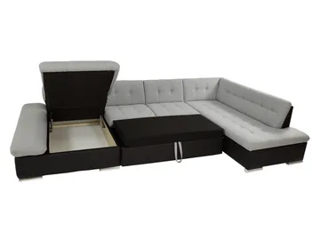 Mireo U-formad 5-sits Bäddsoffa med förvaring - grå - Möbler - Soffa - Bäddsoffa